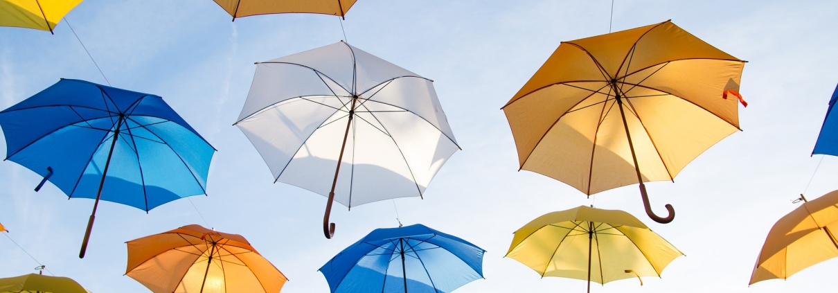 Multiple Umbrellas of Different Colors